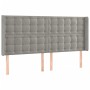 Hellgraues Samtkopfteil mit LED 203x16x118/128 cm von vidaXL, Kopf- und Fußteile - Ref: Foro24-3124548, Preis: 144,20 €, Raba...