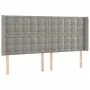 Light gray velvet headboard with LED 203x16x118/128 cm by vidaXL, Headboards and footboards - Ref: Foro24-3124548, Price: 146...