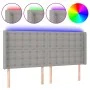 Light gray fabric headboard with LED 183x16x118/128 cm by vidaXL, Headboards and footboards - Ref: Foro24-3124496, Price: 127...