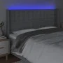 Light gray fabric headboard with LED 183x16x118/128 cm by vidaXL, Headboards and footboards - Ref: Foro24-3124496, Price: 127...