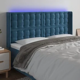 LED-Kopfteil aus dunkelblauem Samt, 183 x 16 x 118/128 cm von vidaXL, Kopf- und Fußteile - Ref: Foro24-3124546, Preis: 138,96...