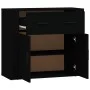 Aparador de madera contrachapada negro 80x33x70 cm de vidaXL, Aparadores - Ref: Foro24-816569, Precio: 74,74 €, Descuento: %