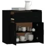 Aparador de madera contrachapada negro 80x33x70 cm de vidaXL, Aparadores - Ref: Foro24-816569, Precio: 74,74 €, Descuento: %