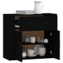 Schwarzes Sperrholz-Sideboard 80x33x70 cm von vidaXL, Sideboards - Ref: Foro24-816569, Preis: 75,71 €, Rabatt: %