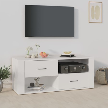 Weißer TV-Schrank aus Sperrholz, 100 x 35 x 40 cm von vidaXL, TV-Möbel - Ref: Foro24-823099, Preis: 60,02 €, Rabatt: %