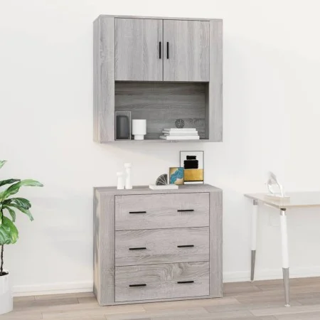 Gray Sonoma plywood wall cabinet 80x33x80 cm by vidaXL, Sideboards - Ref: Foro24-816590, Price: 75,48 €, Discount: %