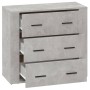 Aparador de madera contrachapada gris hormigón 80x33x70 cm de vidaXL, Aparadores - Ref: Foro24-816580, Precio: 97,96 €