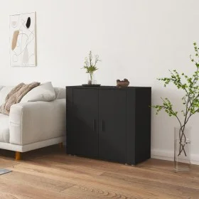 Schwarzes Sperrholz-Sideboard 80x33x70 cm von vidaXL, Sideboards - Ref: Foro24-816561, Preis: 88,15 €, Rabatt: %