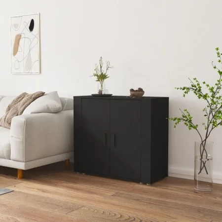 Schwarzes Sperrholz-Sideboard 80x33x70 cm von vidaXL, Sideboards - Ref: Foro24-816561, Preis: 88,15 €, Rabatt: %