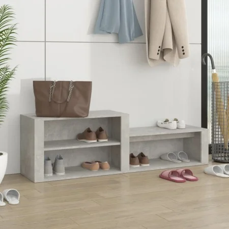 Mueble zapatero madera contrachapada gris hormigón 150x35x45 cm by vidaXL, Shoe racks and shoe organizers - Ref: Foro24-81691...