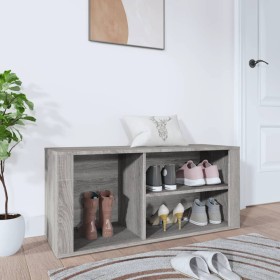 Mueble zapatero madera contrachapada gris Sonoma 100x35x45 cm