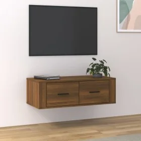 Hängender TV-Schrank aus braunem Eichensperrholz, 80 x 36 x 25 cm von vidaXL, TV-Möbel - Ref: Foro24-816839, Preis: 51,87 €, ...