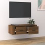 Hängender TV-Schrank aus braunem Eichensperrholz, 80 x 36 x 25 cm von vidaXL, TV-Möbel - Ref: Foro24-816839, Preis: 52,45 €, ...