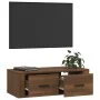 Hanging TV cabinet brown oak plywood 80x36x25cm by vidaXL, TV Furniture - Ref: Foro24-816839, Price: 51,87 €, Discount: %