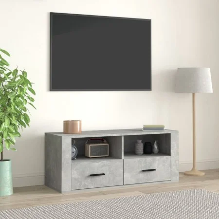Mueble para TV contrachapada gris hormigón 100x35x40 cm de vidaXL, Muebles TV - Ref: Foro24-816812, Precio: 69,54 €, Descuent...