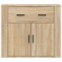 Sonoma Sideboard aus Eiche mit farbigem Sperrholz 80x33x70 cm von vidaXL, Sideboards - Ref: Foro24-816571, Preis: 92,66 €, Ra...