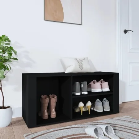 Mueble zapatero madera contrachapada negro 100x35x45 cm by vidaXL, Shoe racks and shoe organizers - Ref: Foro24-816921, Price...