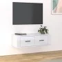 Hängendes TV-Möbel aus glänzendem weißem Holz 80x36x25 cm von vidaXL, TV-Möbel - Ref: Foro24-816834, Preis: 42,07 €, Rabatt: %
