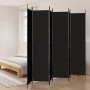 Biombo divisor de 6 paneles de tela negro 300x220 cm de vidaXL, Divisores de ambientes - Ref: Foro24-350209, Precio: 56,31 €,...