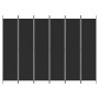 Biombo divisor de 6 paneles de tela negro 300x220 cm de vidaXL, Divisores de ambientes - Ref: Foro24-350209, Precio: 56,31 €,...