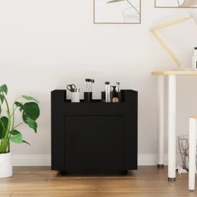 Carrito de escritorio madera contrachapada negro 60x45x60 cm de vidaXL, Carros e islas - Ref: Foro24-816609, Precio: 58,37 €,...
