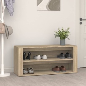 Mueble zapatero madera contrachapada roble Sonoma 100x35x45 cm