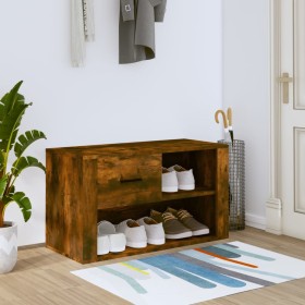 Schuhschrank aus geräucherter Eichen-Sperrholz 80x35x45 cm. von vidaXL, Schuhregale und Schuhorganisatoren - Ref: Foro24-8167...