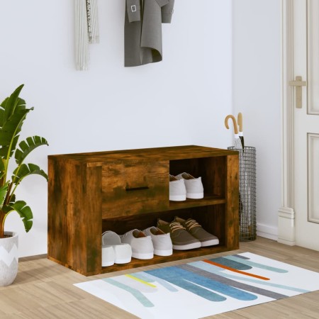 Schuhschrank aus geräucherter Eichen-Sperrholz 80x35x45 cm. von vidaXL, Schuhregale und Schuhorganisatoren - Ref: Foro24-8167...