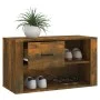 Mueble zapatero madera contrachapada roble ahumado 80x35x45 cm de vidaXL, Zapateros y organizadores de calzado - Ref: Foro24-...
