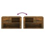 Mueble zapatero madera contrachapada roble ahumado 80x35x45 cm de vidaXL, Zapateros y organizadores de calzado - Ref: Foro24-...