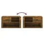 Mueble zapatero madera contrachapada roble ahumado 80x35x45 cm de vidaXL, Zapateros y organizadores de calzado - Ref: Foro24-...