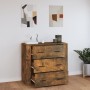 Sideboard aus geräuchertem Eichensperrholz, 80 x 33 x 70 cm von vidaXL, Sideboards - Ref: Foro24-816581, Preis: 104,99 €, Rab...