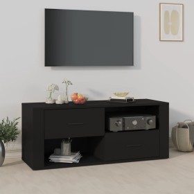 Mueble para TV madera contrachapada negra 100x35x40 cm