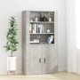 Armario de pared madera contrachapada gris hormigón 80x33x80 cm