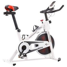 Bicicleta estática con sensores de pulso blanca y roja de vidaXL, Bicicletas estáticas - Ref: Foro24-92136, Precio: 274,94 €,...