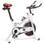 Weiß-rotes Heimtrainer mit Pulssensoren von vidaXL, Stationäre Fahrräder - Ref: Foro24-92136, Preis: 274,94 €, Rabatt: %