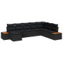 Conjunto de sofá de jardín con cojín 8 pcs Negro Poliratán
