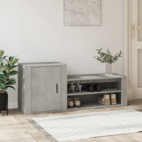 Schuhschrank aus grauem Beton-Sperrholz 130x35x54 cm von vidaXL, Schuhregale und Schuhorganisatoren - Ref: Foro24-816748, Pre...