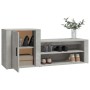 Schuhschrank aus grauem Beton-Sperrholz 130x35x54 cm von vidaXL, Schuhregale und Schuhorganisatoren - Ref: Foro24-816748, Pre...