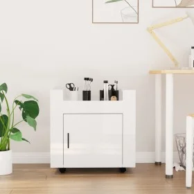 Glossy white plywood desk cart 60x45x60 cm by vidaXL, Cars and islands - Ref: Foro24-816610, Price: 53,82 €, Discount: %