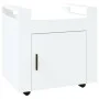 Carrito de escritorio contrachapada blanco brillo 60x45x60 cm de vidaXL, Carros e islas - Ref: Foro24-816610, Precio: 53,82 €...
