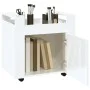 Carrito de escritorio contrachapada blanco brillo 60x45x60 cm de vidaXL, Carros e islas - Ref: Foro24-816610, Precio: 53,82 €...