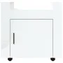 Carrito de escritorio contrachapada blanco brillo 60x45x60 cm de vidaXL, Carros e islas - Ref: Foro24-816610, Precio: 53,82 €...