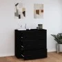 Schwarzes Sperrholz-Sideboard 80x33x70 cm von vidaXL, Sideboards - Ref: Foro24-816577, Preis: 98,30 €, Rabatt: %