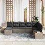 Conjunto de sofá de jardín con cojín 8 pcs Gris Poliratán
