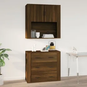 Wandschrank aus braunem Eichensperrholz, 80 x 33 x 80 cm von vidaXL, Sideboards - Ref: Foro24-816591, Preis: 65,03 €, Rabatt: %