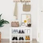Mueble zapatero madera contrachapada blanco brillo 75x35x45 cm de vidaXL, Zapateros y organizadores de calzado - Ref: Foro24-...