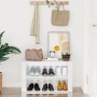 Schuhregal aus weiß glänzendem Sperrholz 75x35x45 cm von vidaXL, Schuhregale und Schuhorganisatoren - Ref: Foro24-816898, Pre...