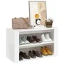 Mueble zapatero madera contrachapada blanco brillo 75x35x45 cm de vidaXL, Zapateros y organizadores de calzado - Ref: Foro24-...