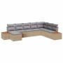 Conjunto de sofá de jardín con cojín 8 pcs Beige Poliratán